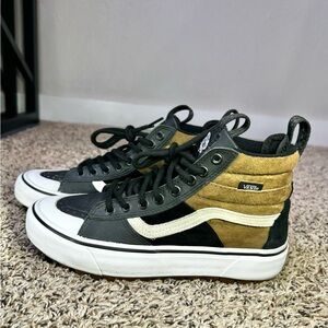 Vans Sk8 Hi Scotchgard Shoes Women’s Size 8 Black Leather Suede Skate Casual